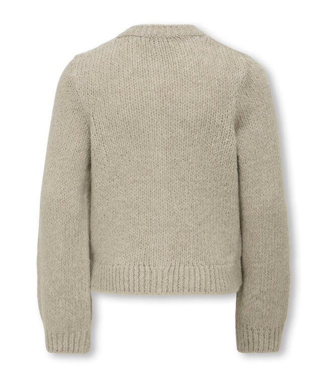 KOGCODY L/S O-NECK BOW CARDIGAN KNT Pumice Stone Melange Detail Bows/Black by Kids Only