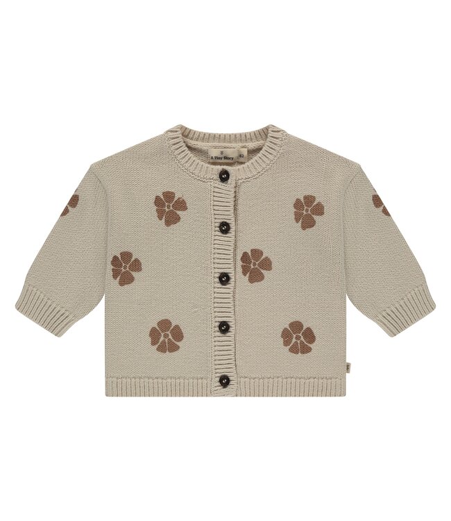 Baby cardigan bloem Snow by a Tiny story