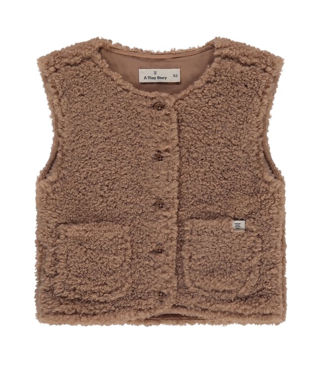 Baby teddy sleeveless cardigan Cookie by a Tiny story