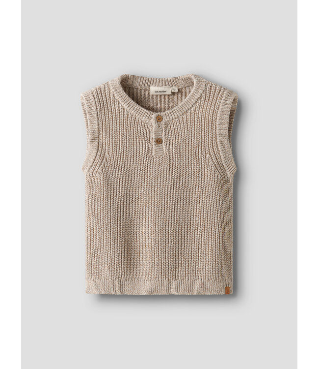 NMMROKKO KNIT VEST LIL Oxford Tan MELANGE by Lil' Atelier