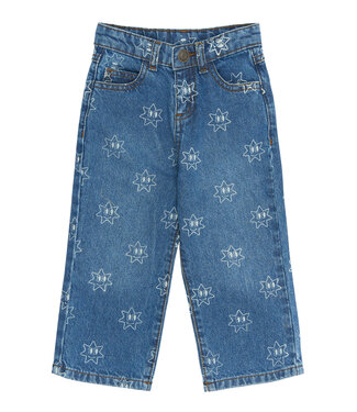 The New TNSTRipley Wide Jeans Medium Blue Denim AOP by The New