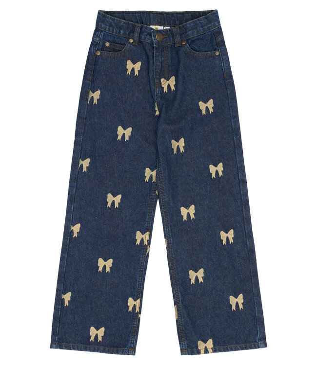 TNRaquel Wide Jeans Medium Blue Denim AOP by The New