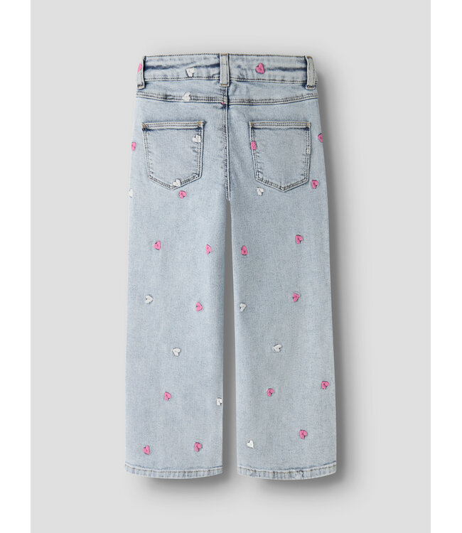 NMFROSE WIDE EMB JEANS 2633-FR NOOS Light Blue Bleached Denim by Name it