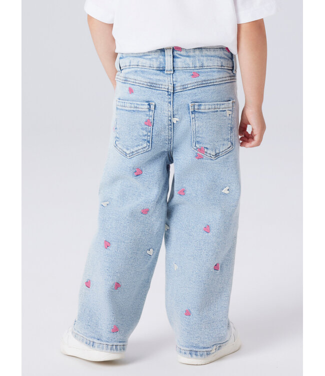 NMFROSE WIDE EMB JEANS 2633-FR NOOS Light Blue Bleached Denim by Name it
