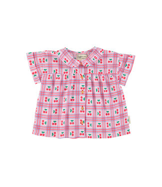 Piupiuchick peter pan collar shirt | lilac w/ cherries allover by Piupiuchick