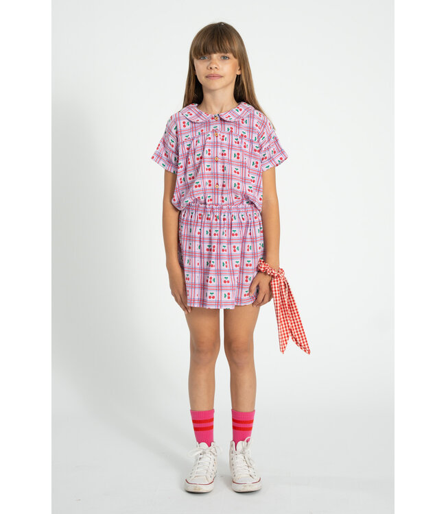 peter pan collar shirt | lilac w/ cherries allover by Piupiuchick