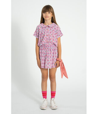 Piupiuchick short skirt | lilac w/ cherries allover by Piupiuchick