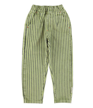 Piupiuchick unisex trousers  | green w/ indigo stripes by Piupiuchick