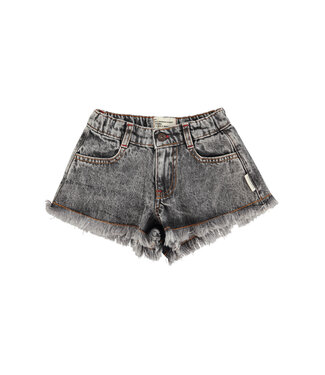 Piupiuchick shorts w/ fringes | washed black denim by Piupiuchick