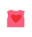 Sleeveless top | pink w "amour" print by Piupiuchick