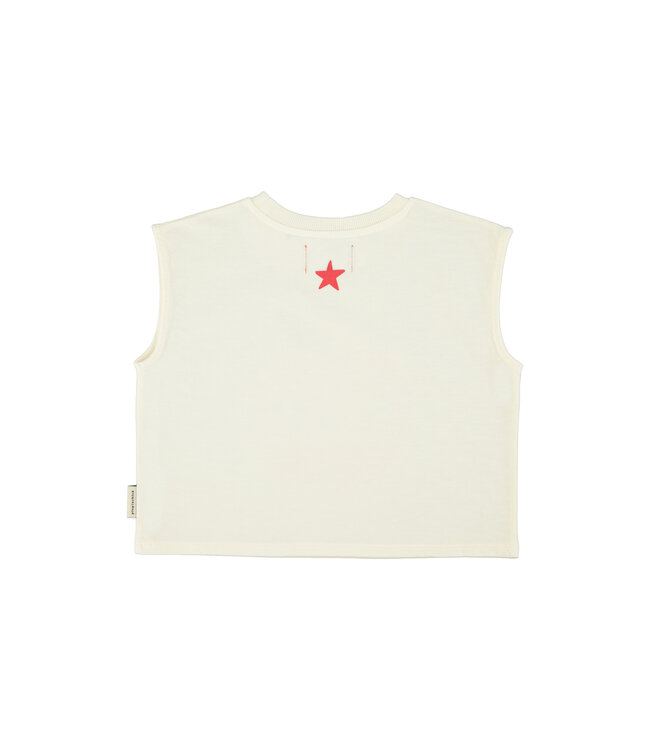 sleeveless t´shirt | ecru w/ apple print by Piupiuchick