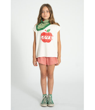 Piupiuchick sleeveless t´shirt | ecru w/ apple print by Piupiuchick