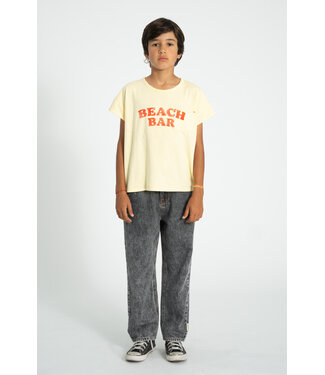 Piupiuchick t'shirt | light yellow w/ "beach bar" print by Piupiuchick