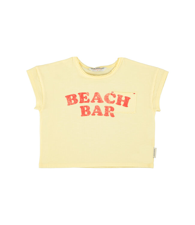 t'shirt | light yellow w/ "beach bar" print by Piupiuchick