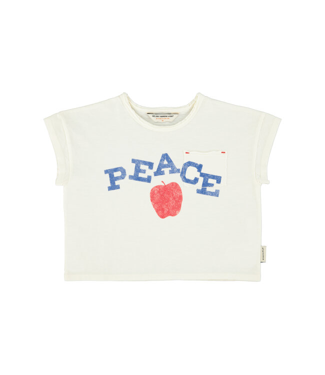 t'shirt |ecru w/ "peace" print by Piupiuchick