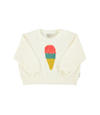 Piupiuchick sweatshirt | ecru w/ ice cream print by Piupiuchick