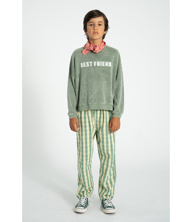 sweatshirt | washed green w/ "best friend" print by Piupiuchick
