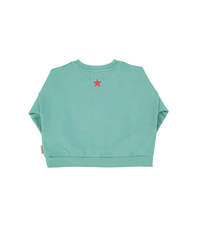 sweatshirt | turquoise w/ "peace" print by Piupiuchick