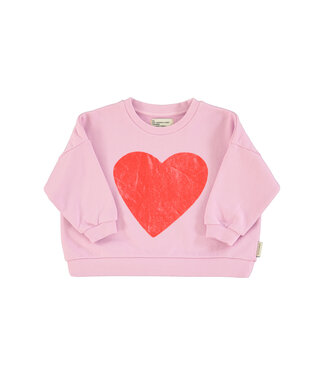 Piupiuchick sweatshirt | lilac w/ red heart print by Piupiuchick