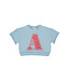 short sleeve sweatshirt | blue w/ "A" print by Piupiuchick