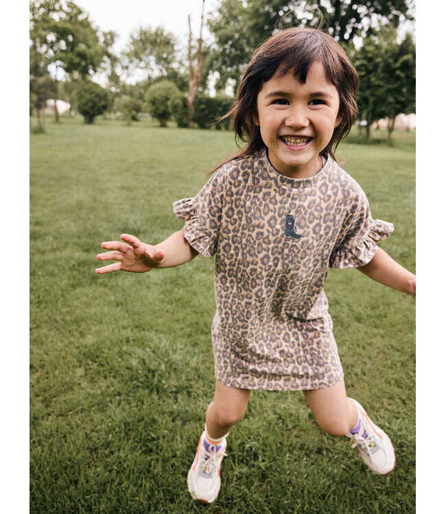 T-shirt Dress Allover Print Sandshell by Daily7