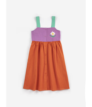 Bobo Choses Pixel Daisy color block woven dress  by Bobo Choses
