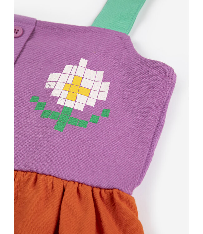 Pixel Daisy color block woven dress  by Bobo Choses