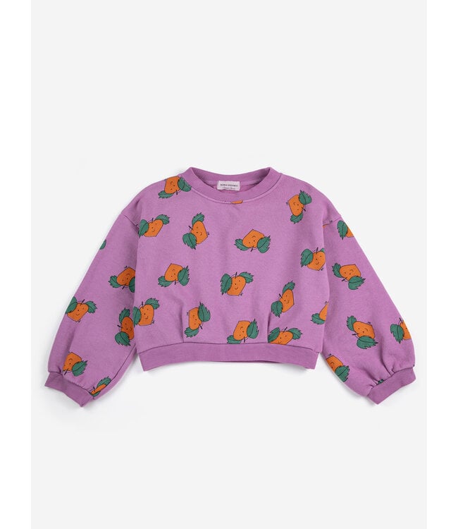 Tangerine all over cropped sweatshirt  by Bobo Choses