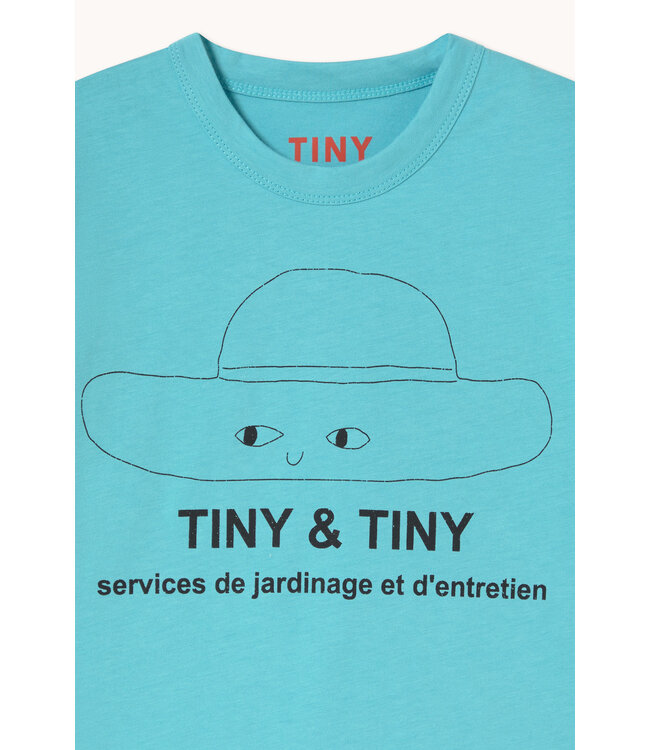 Tiny Hat Cyan Graphic Tee  by Tiny Cottons