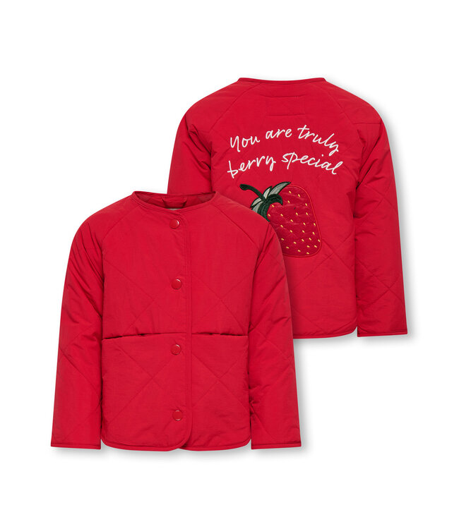 KMGROSALINA QUILTED JACKET OTW NOOS Barbados Cherry Strawberry by Kids Only