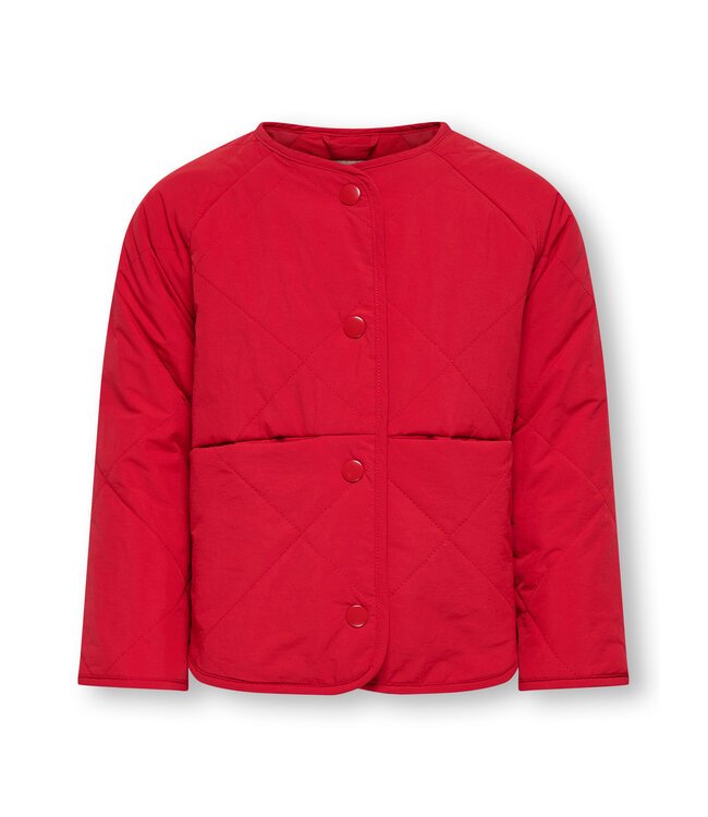 KMGROSALINA QUILTED JACKET OTW NOOS Barbados Cherry Strawberry by Kids Only
