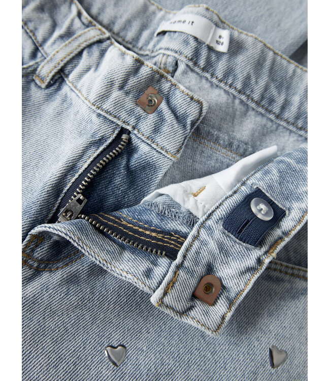 NKFROSE WIDE HEART STUDS JEANS 2021-ZA D Light Blue Denim by Name it