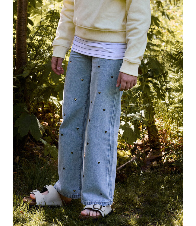 NKFROSE WIDE HEART STUDS JEANS 2021-ZA D Light Blue Denim by Name it
