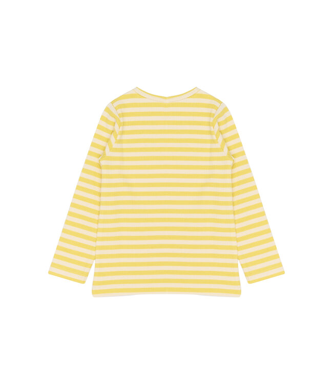 TNSTFro L_S Rib Tee Dusky Citron Striped by The New