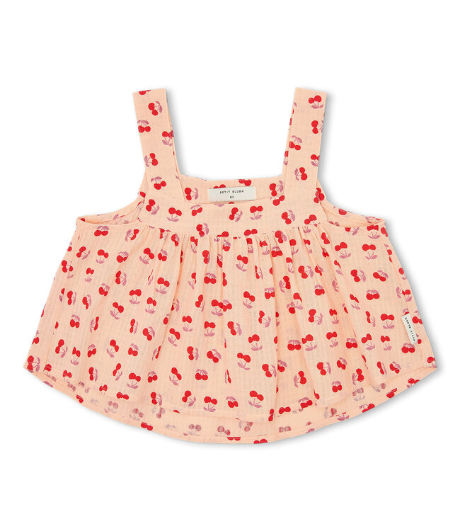 Summer blouse Cherry AOP by Petit Blush