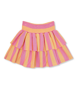 Petit Blush Stripe Smock Skirt  Cashmere Rose/Peach Cobbler by Petit Blush