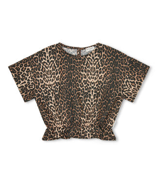 Petit Blush Blouse Elastic Waist Leopard AOP by Petit Blush