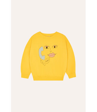 The Campamento Face on the Phone Sweatshirt YELLOW by the Campamento