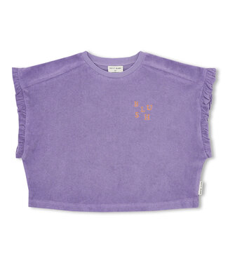 Petit Blush Towel Ruffle Top Chalk Violet by Petit Blush