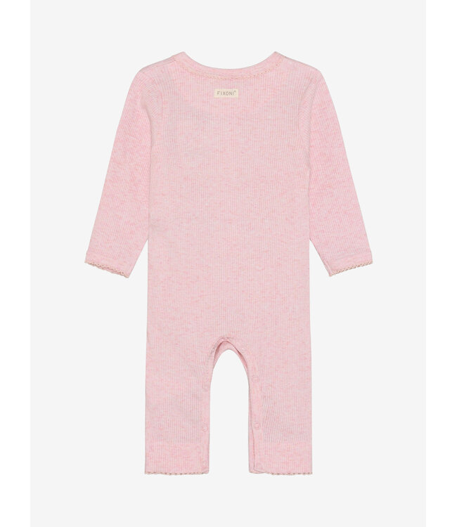 Rompers LS Melange Rib Bleached Mauve Melange by Fixoni