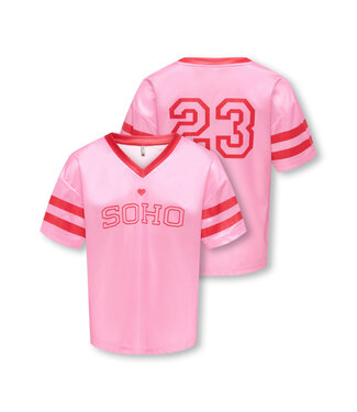 Kids Only KOGLULU S/S V-NECK SPORTY TOP CS JRS Begonia Pink Mars Red SOHO/23 by Kids Only