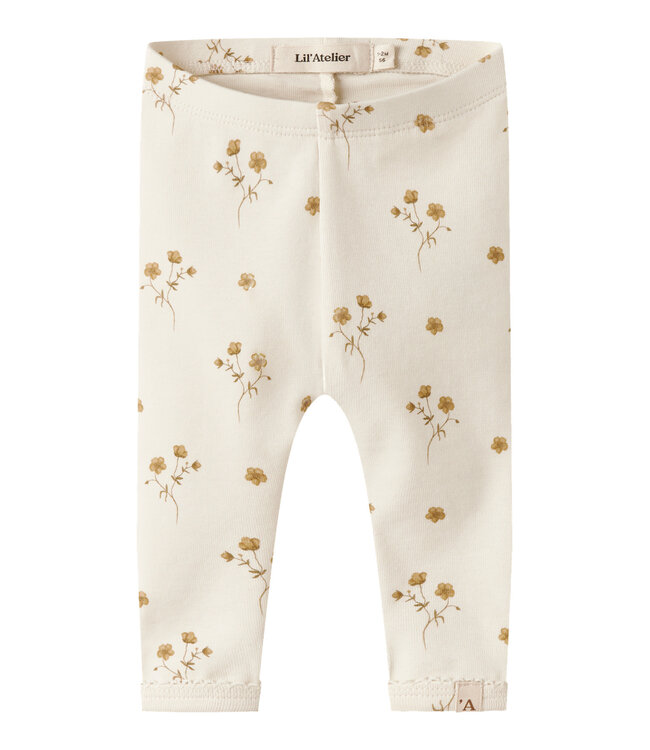 NBFLAYO SIN SLIM LEGGINGS LIL Coconut Milk FLOWER YELLOW by Lil' Atlier