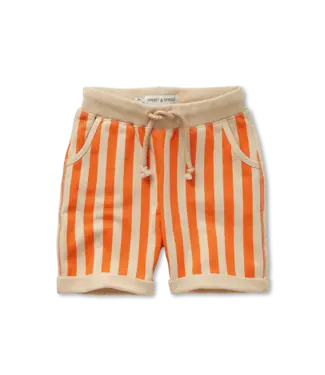 Sproet & Sprout Sweat shorts small stripes Sesame by Sproet & Sprout