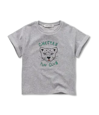 Sproet & Sprout Terry T-shirt cheetah Grey melee by Sproet & Sprout