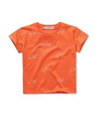 Sproet & Sprout T-shirt ice cream print orange Orange sprint by Sproet & Sprout