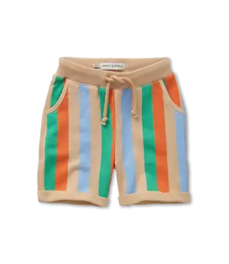 Sproet & Sprout Sweat shorts multi colour stripes  Sand by Sproet & Sprout