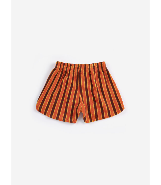 Striped Brick terry cloth shorts  by Bobo Choses