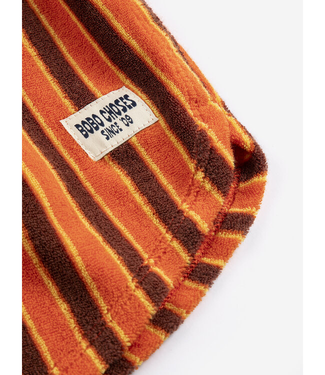 Striped Brick terry cloth shorts  by Bobo Choses