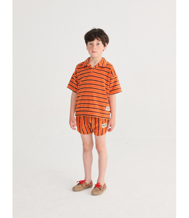 Striped Brick terry cloth shorts  by Bobo Choses