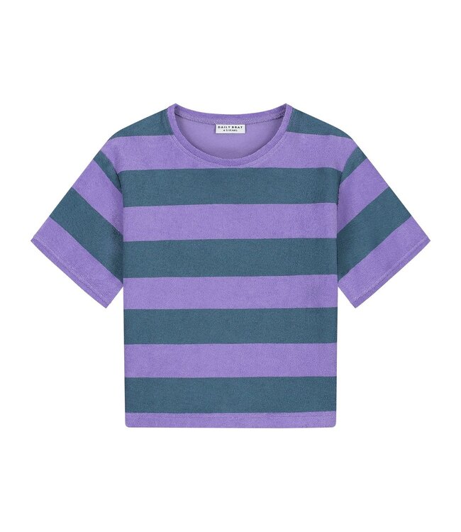 STRIPED TOWEL T-SHIRT TEAL  by Daily Brat